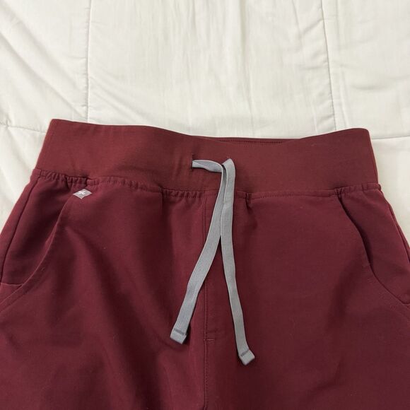 Figs Zamora Jogger Pants Women Small Burgundy High Waisted Nurse Uniform Po 2911 - Picture 3 of 10
